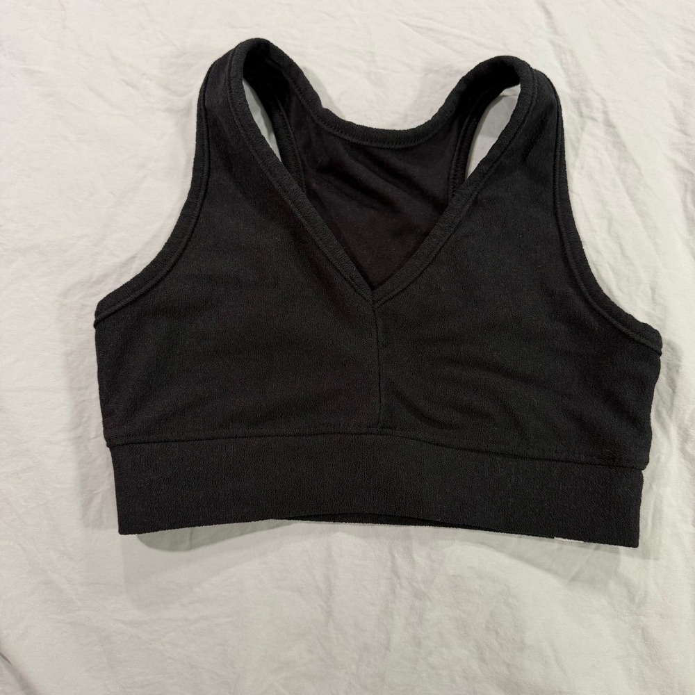 Five Dancewear Kids Youth Large Black V-Neck Racerback Sports Bra Dance Top YL